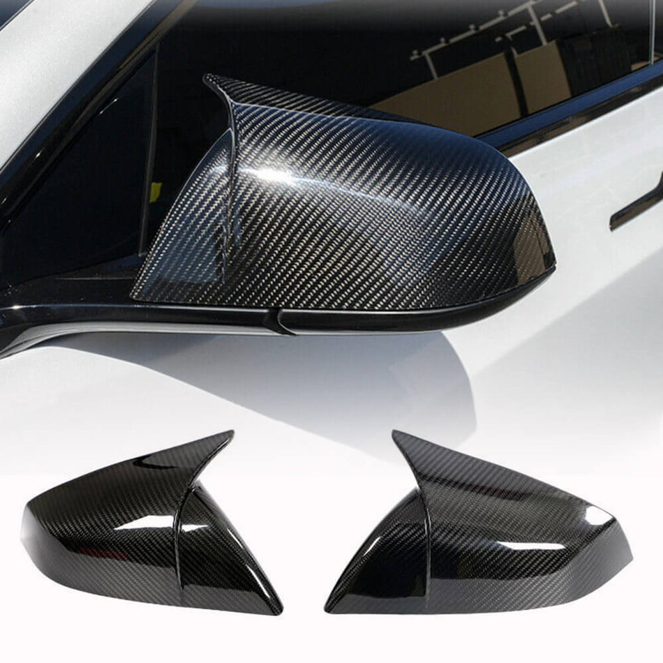 Tesla Model S 2021+ Mirror Covers Add-on Style Dry Carbon Fiber-Ahacarbon