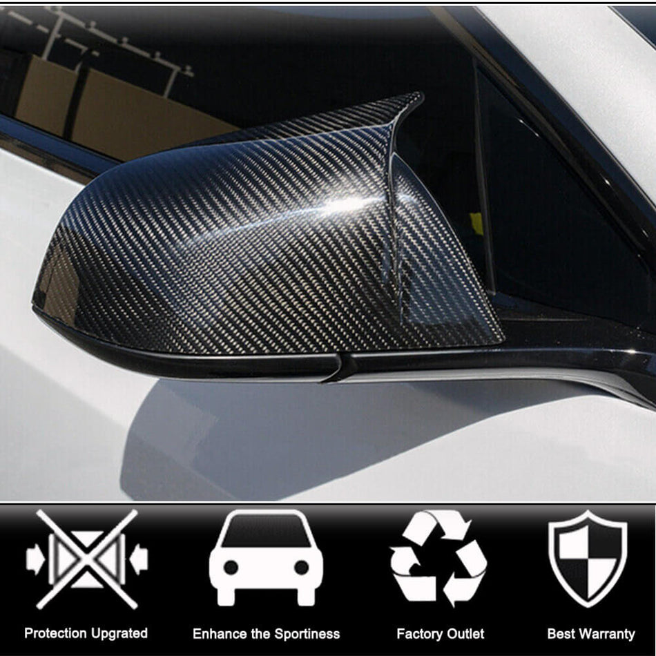 Tesla Model S 2021+ Mirror Covers Add-on Style Dry Carbon Fiber-Ahacarbon