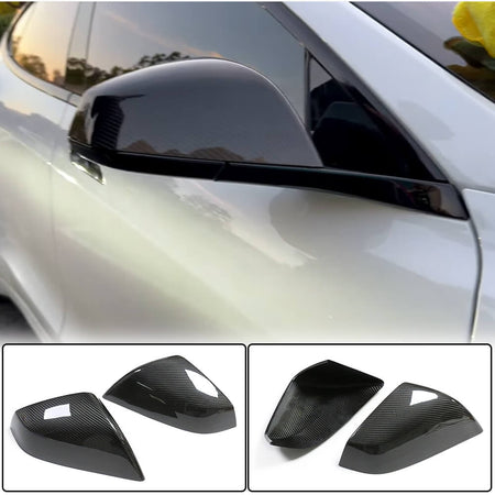 Tesla Model S Sedan 2021UP Add-On Mirror Covers Dry Carbon Fiber-Ahacarbon