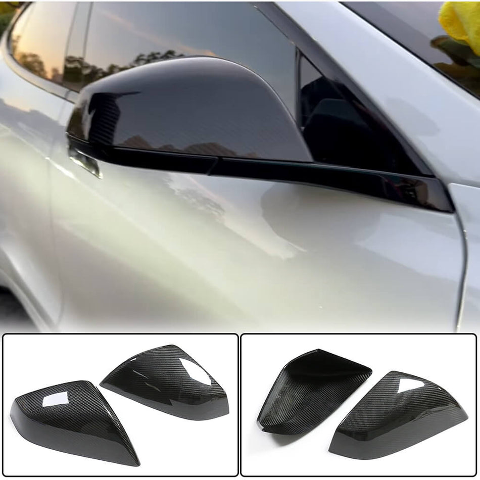 Tesla Model S Sedan 2021UP Add-On Mirror Covers Dry Carbon Fiber-Ahacarbon
