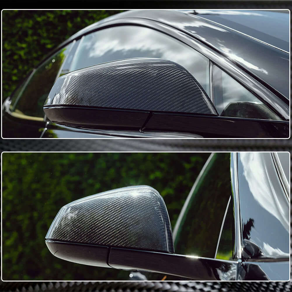 Tesla Model S Sedan 2021UP Add-On Mirror Covers Dry Carbon Fiber-Ahacarbon