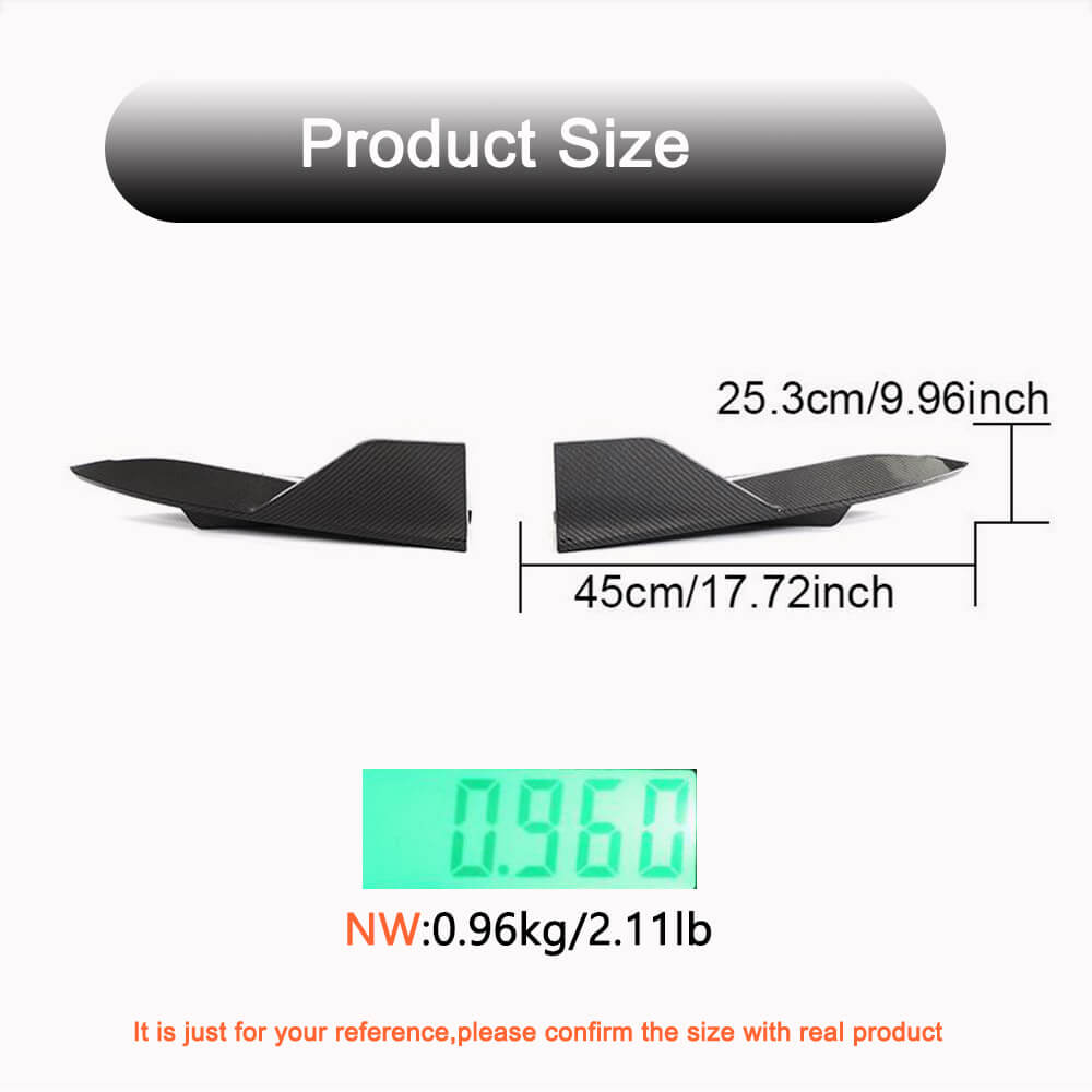 Tesla Model S Plaid 2021-2023 Rear Bumper Splitters Carbon Fiber-Ahacarbon