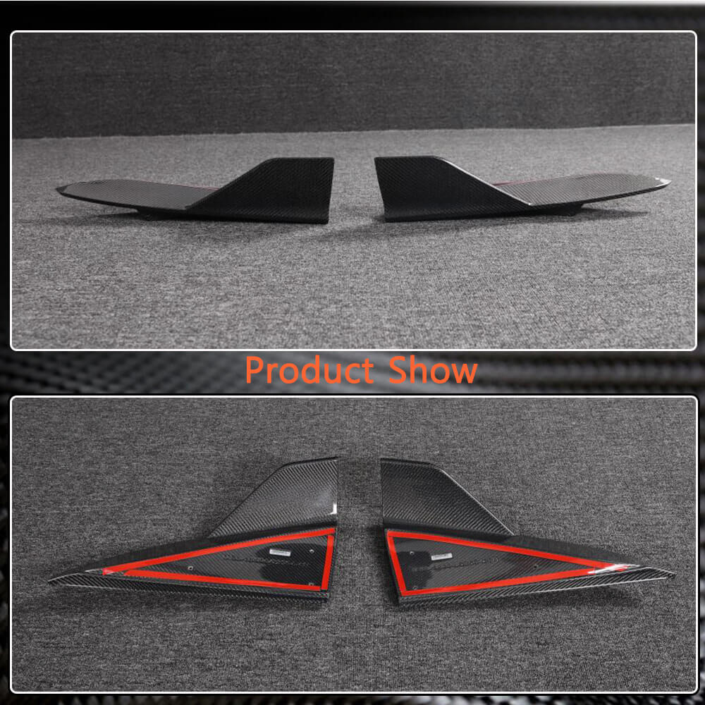 Tesla Model S Plaid 2021-2023 Rear Bumper Splitters Carbon Fiber-Ahacarbon
