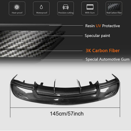 Tesla Model S Sedan 2012-2015 Rear Bumper Diffuser Carbon Fiber/FRP-Ahacarbon
