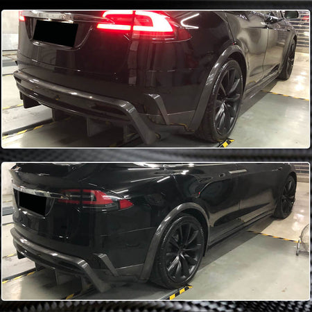 Tesla Model X 2016-2020 Rear Bumper Diffuser Carbon Fiber-Ahacarbon