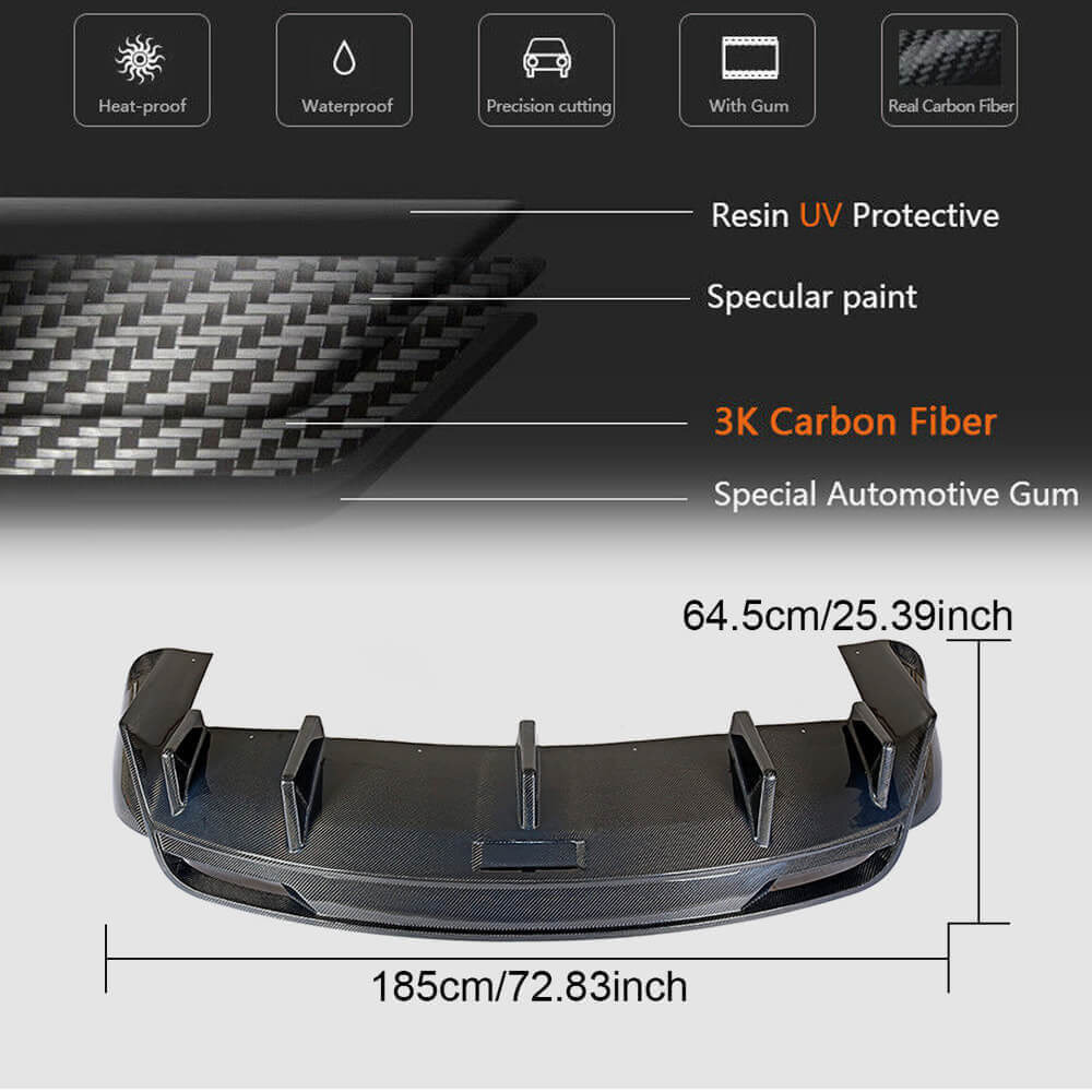 Tesla Model X 2016-2020 Rear Bumper Diffuser Carbon Fiber-Ahacarbon