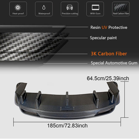 Tesla Model X 2016-2020 Rear Bumper Diffuser Carbon Fiber-Ahacarbon