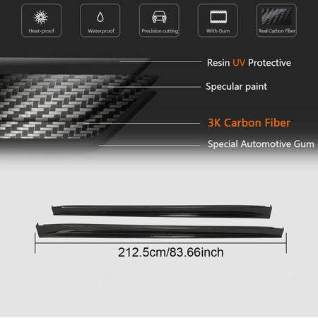 Tesla Model X Sport Utility 2016-2020 Side Skirts Carbon Fiber-Ahacarbon