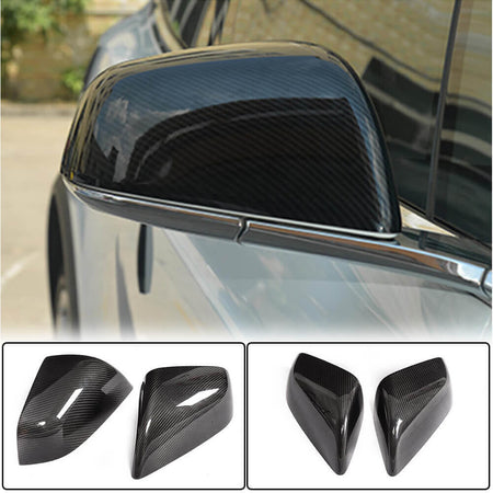 Tesla Model X 2016-2023 Mirror Covers Add-on Dry Carbon Fiber-Ahacarbon
