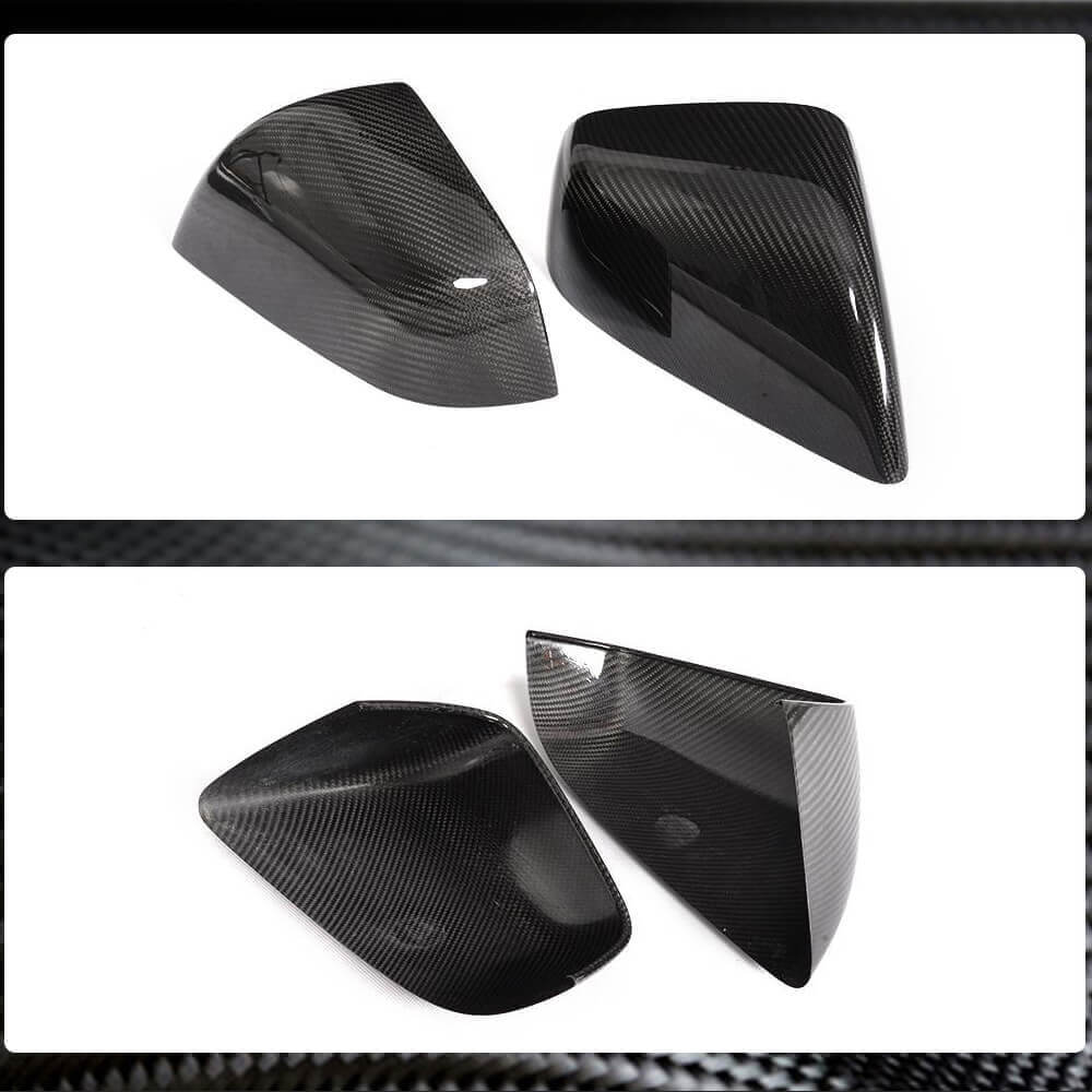Tesla Model X 2016-2023 Mirror Covers Add-on Dry Carbon Fiber-Ahacarbon