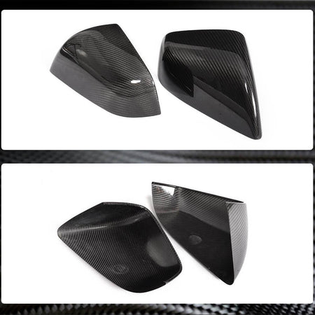 Tesla Model X 2016-2023 Mirror Covers Add-on Dry Carbon Fiber-Ahacarbon