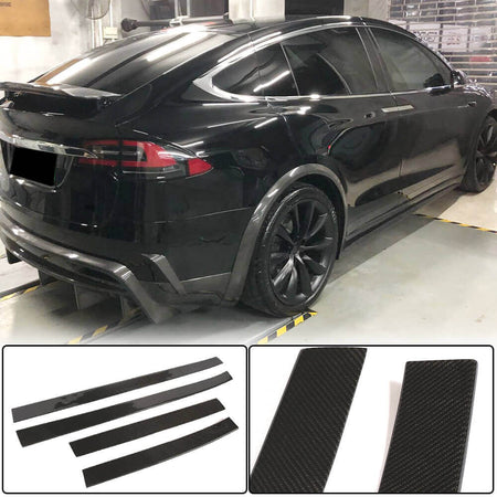 Tesla Model X Sport Utility 2016-2020 Door Trim Strips Carbon Fiber-Ahacarbon