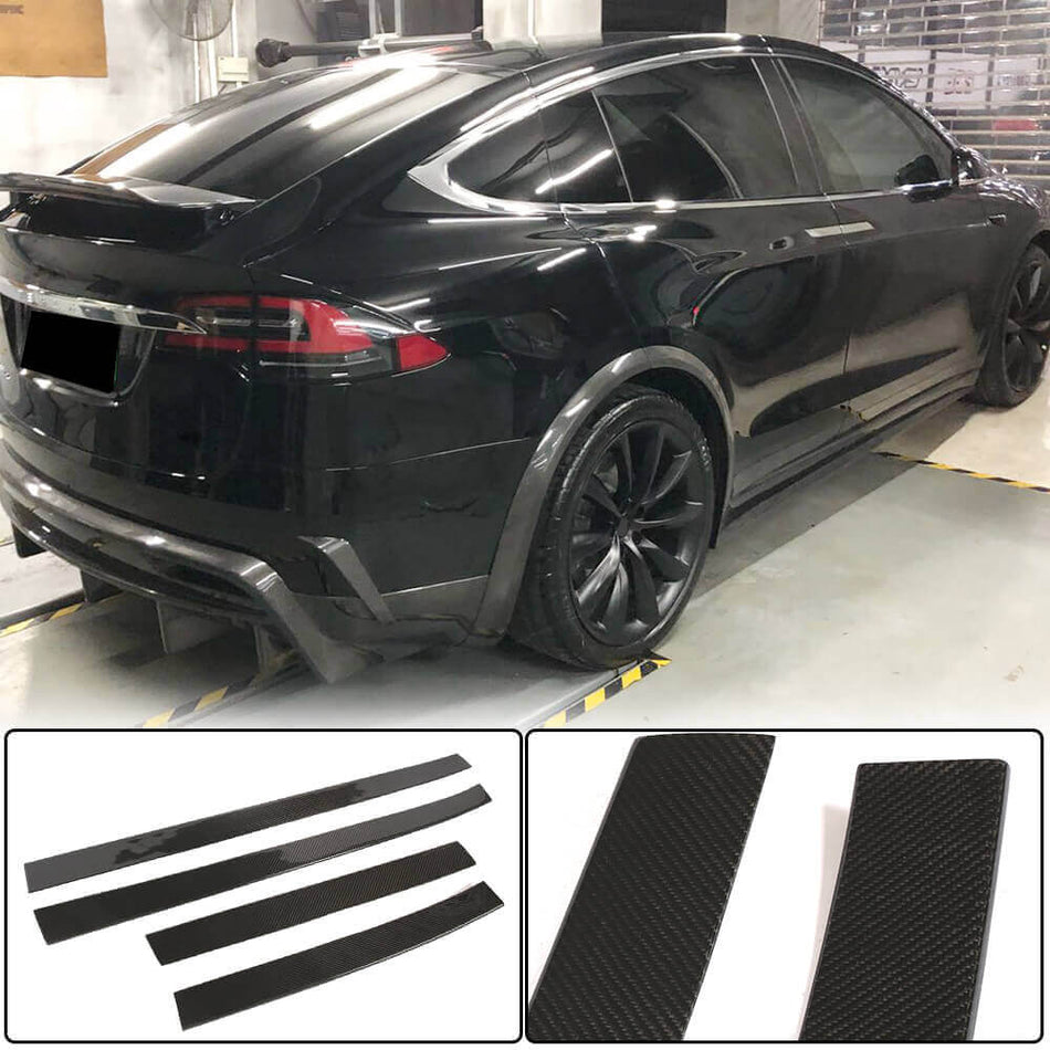 Tesla Model X Sport Utility 2016-2020 Door Trim Strips Carbon Fiber-Ahacarbon