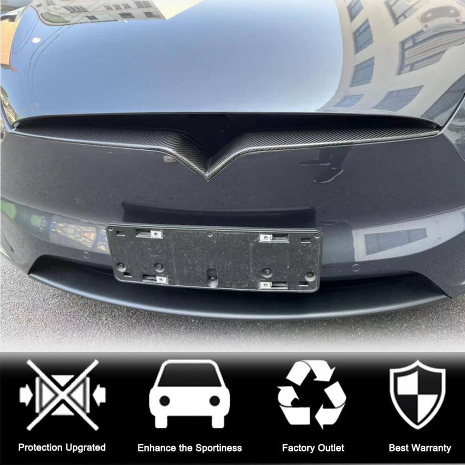 Tesla Model X 2016-2022 Front Bumper Grille Carbon Fiber-Ahacarbon