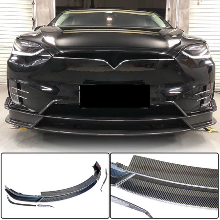 Tesla Model X 2016-2020 Front Bumper Lip Carbon Fiber-Ahacarbon
