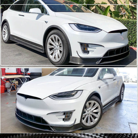 Tesla Model X 2016-2020 Front Bumper Lip Carbon Fiber-Ahacarbon