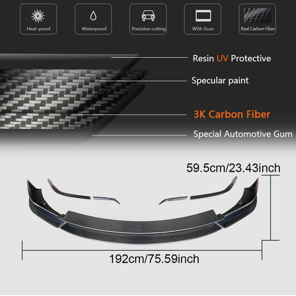 Tesla Model X 2016-2020 Front Bumper Lip Carbon Fiber-Ahacarbon