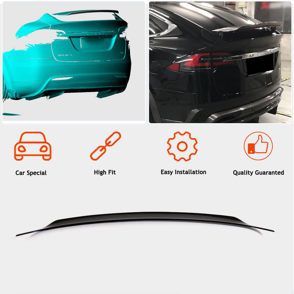 Tesla Model X 2016-2023 Rear Trunk Spoiler Carbon Fiber-Ahacarbon