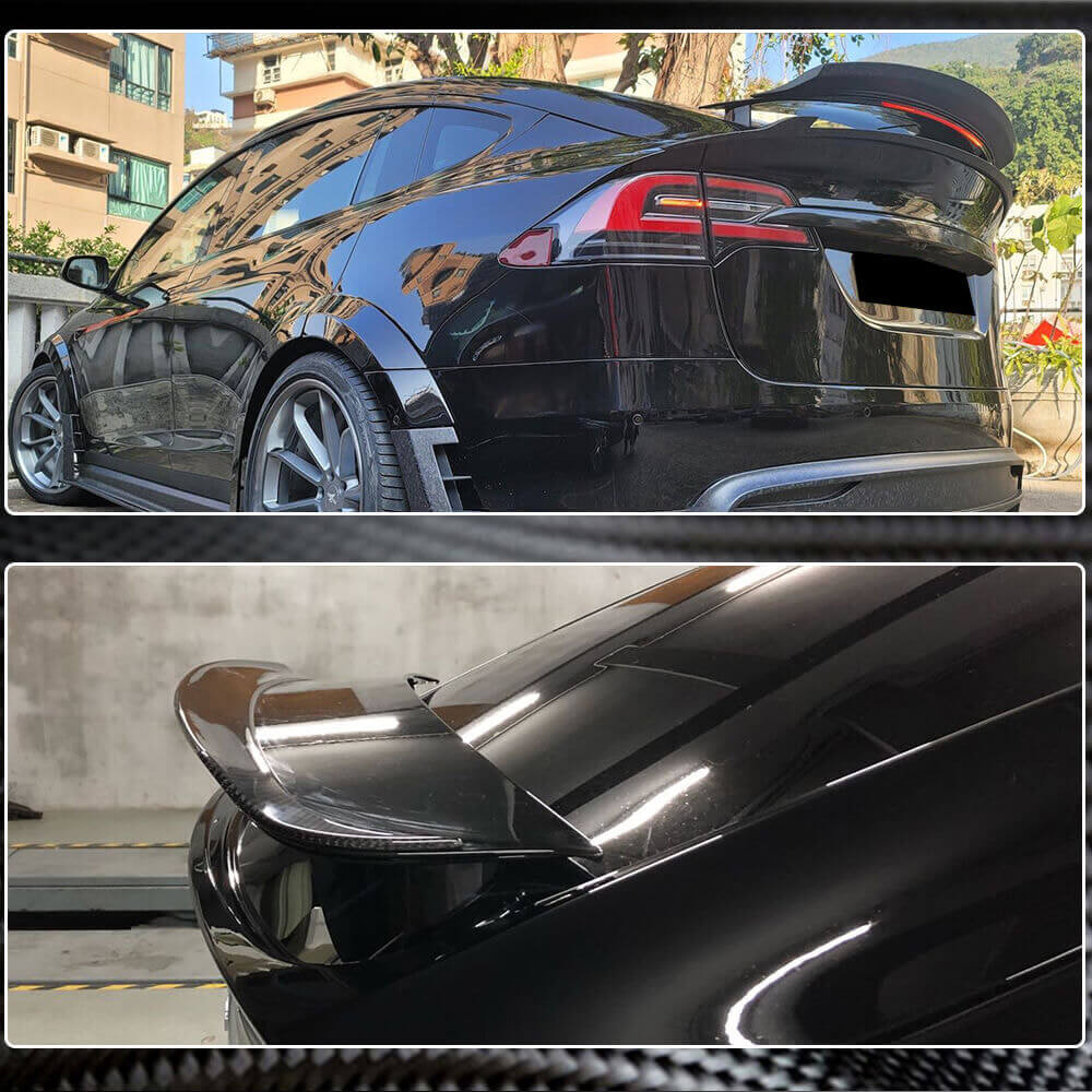 Tesla Model X 2016-2023 Rear Trunk Spoiler Carbon Fiber-Ahacarbon