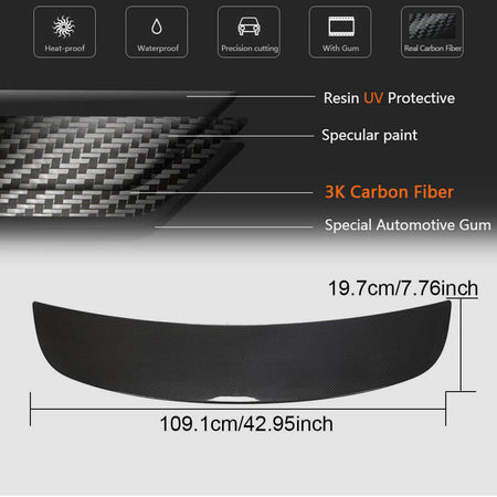 Tesla Model X 2016-2023 Rear Trunk Spoiler Carbon Fiber-Ahacarbon