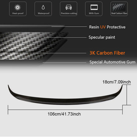 Tesla Model X 2016-2023 Rear Trunk Spoiler Carbon Fiber-Ahacarbon