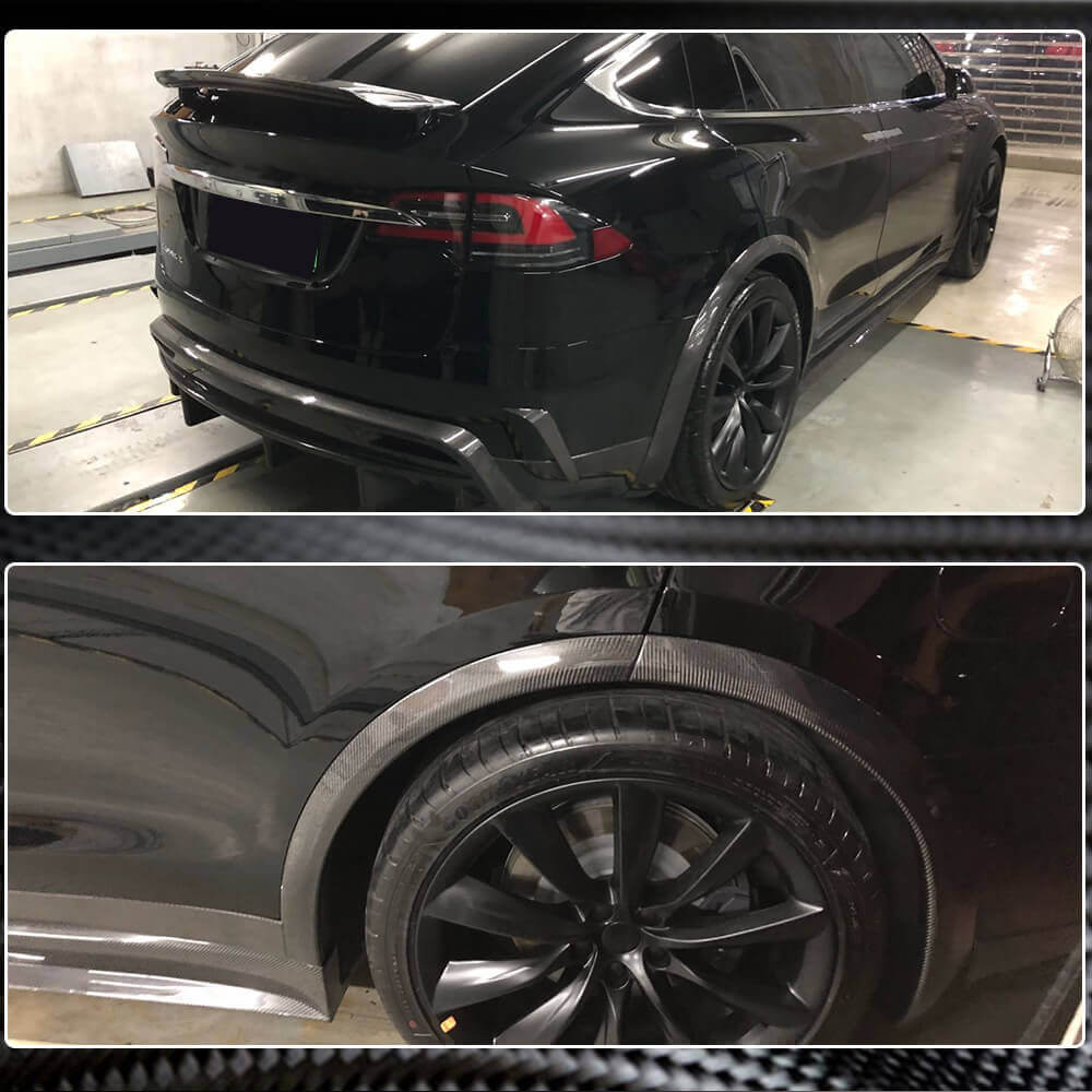 Tesla Model X Sport Utility 2016-2022 Wheel Arch Fenders Trims Carbon Fiber-Ahacarbon