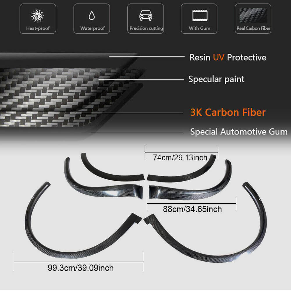 Tesla Model X Sport Utility 2016-2022 Wheel Arch Fenders Trims Carbon Fiber-Ahacarbon