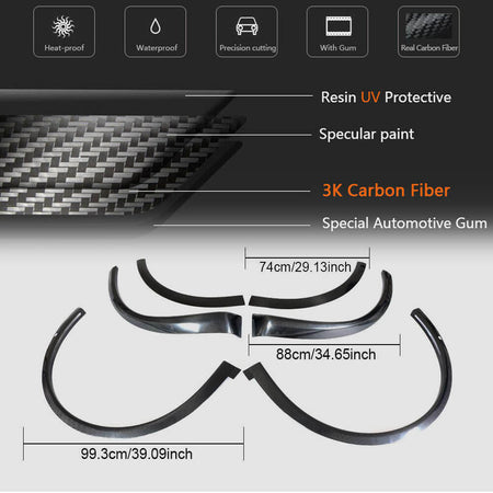 Tesla Model X Sport Utility 2016-2022 Wheel Arch Fenders Trims Carbon Fiber-Ahacarbon