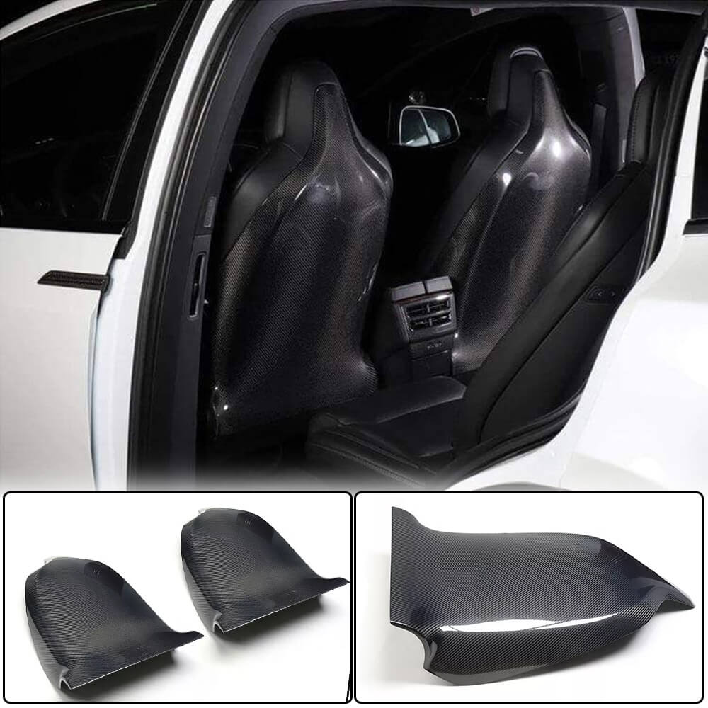 Tesla Model X Sport Utility 2016-2020 Front Seatback Cover 2pcs Carbon Fiber-Ahacarbon