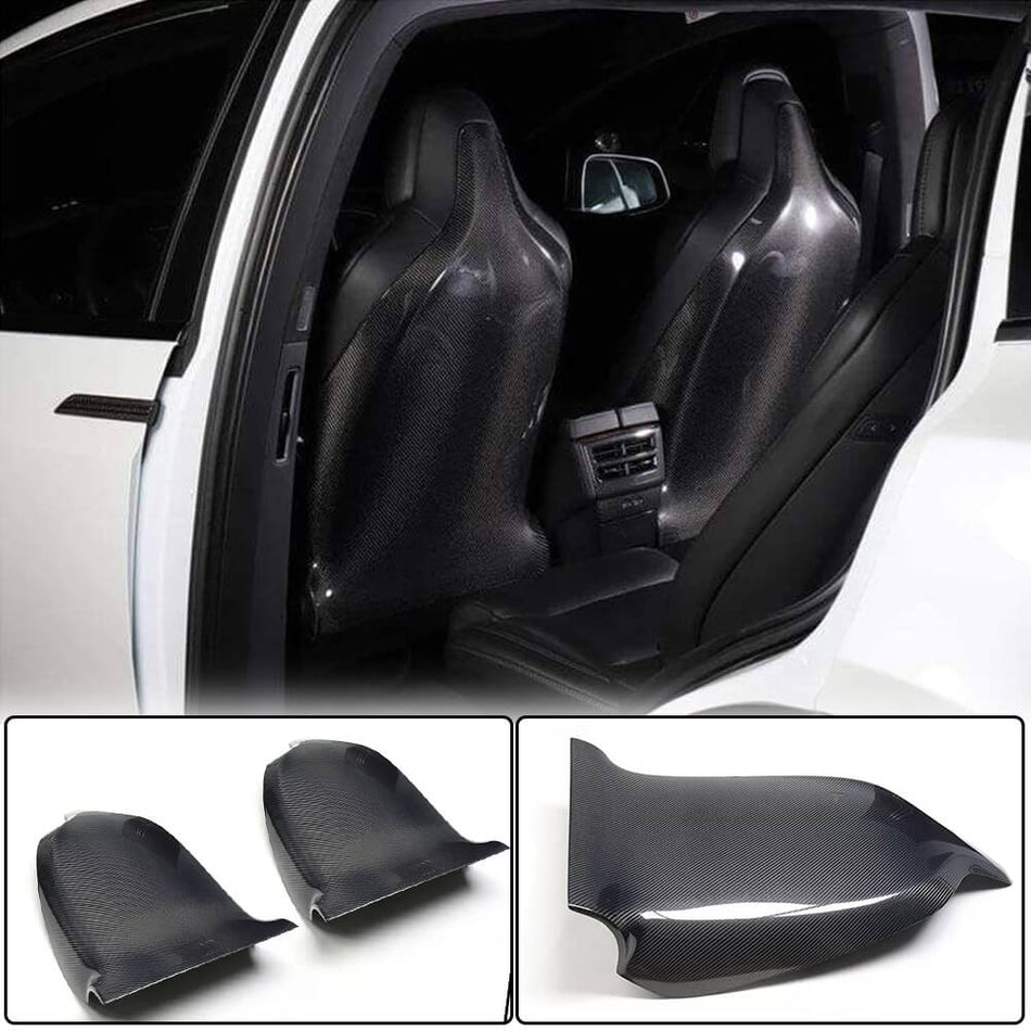 Tesla Model X Sport Utility 2016-2020 Front Seatback Cover 2pcs Carbon Fiber-Ahacarbon