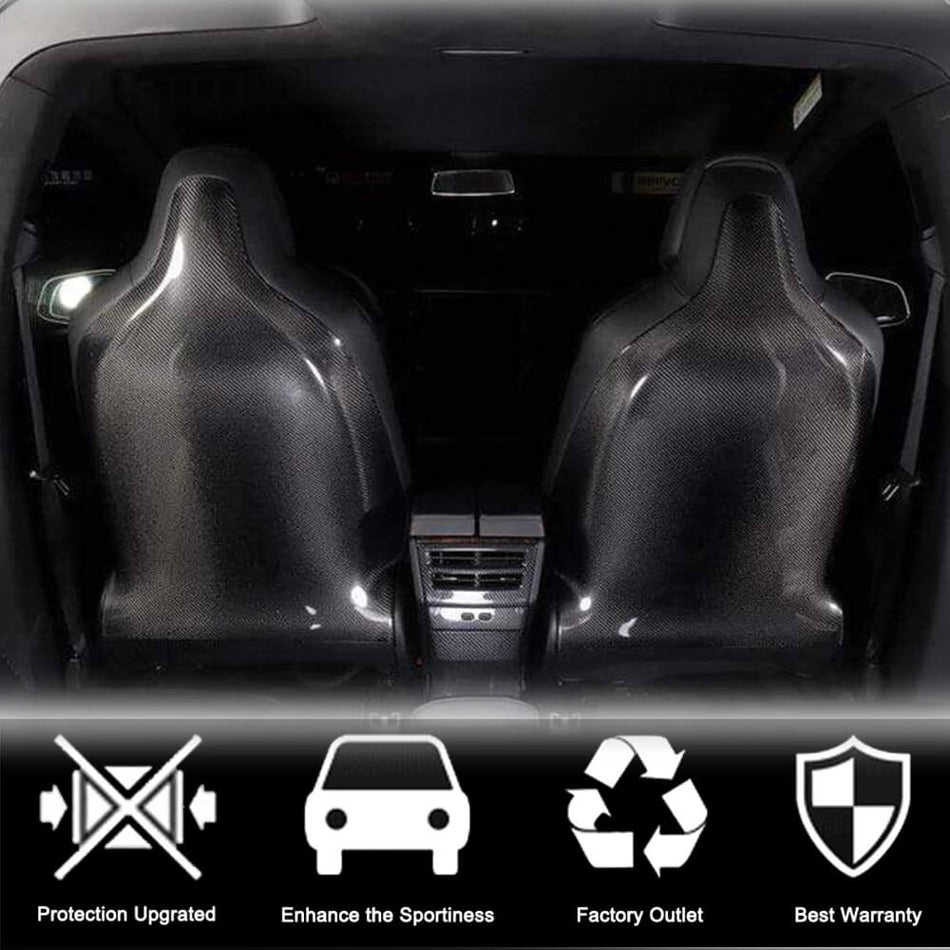Tesla Model X Sport Utility 2016-2020 Front Seatback Cover 2pcs Carbon Fiber-Ahacarbon