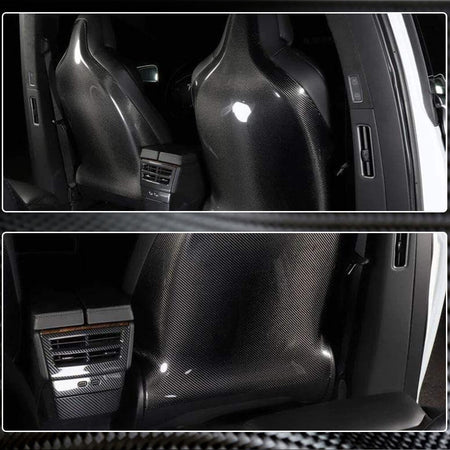 Tesla Model X Sport Utility 2016-2020 Front Seatback Cover 2pcs Carbon Fiber-Ahacarbon