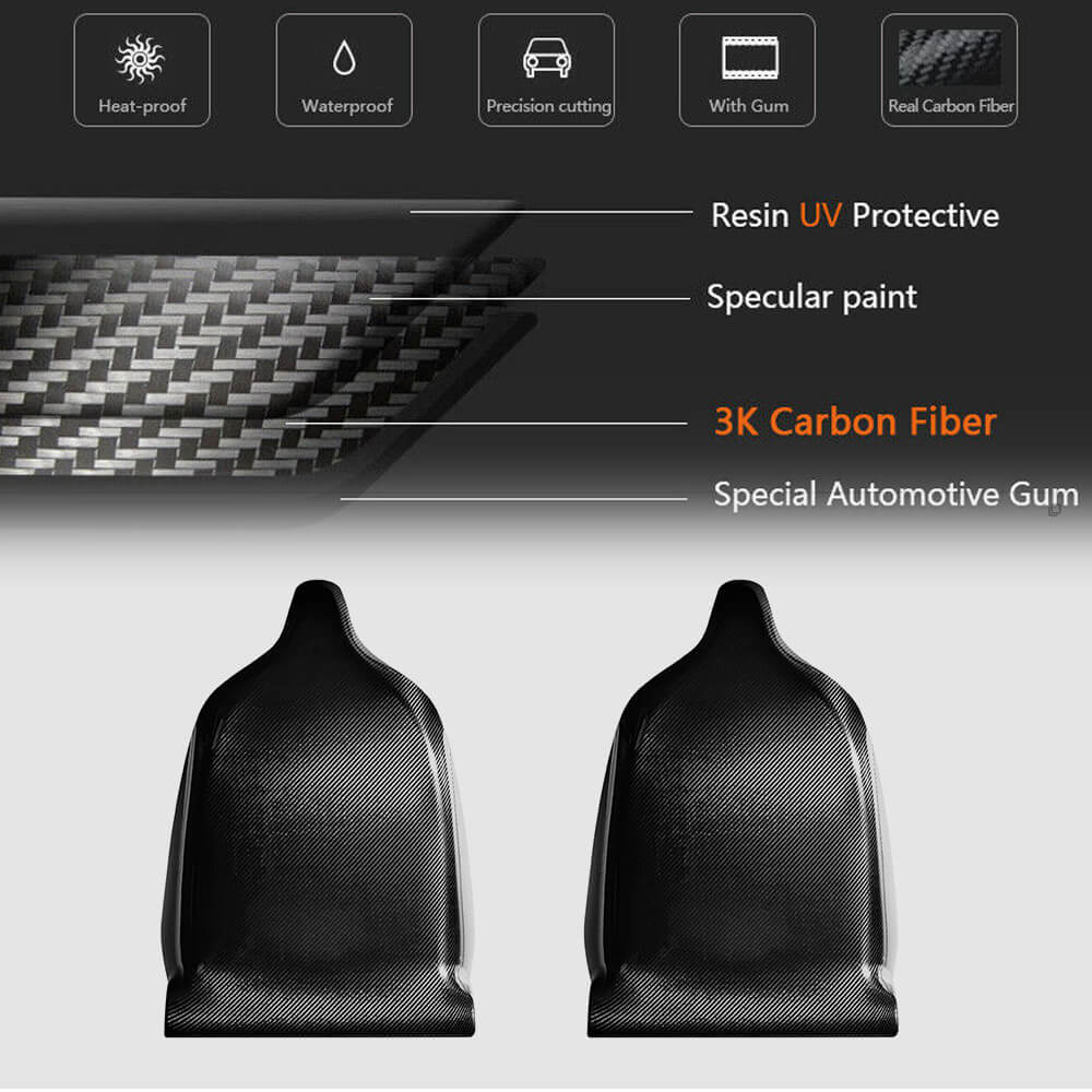 Tesla Model X Sport Utility 2016-2020 Front Seatback Cover 2pcs Carbon Fiber-Ahacarbon