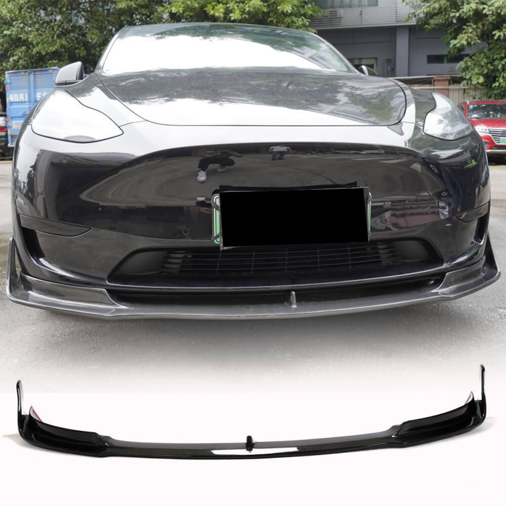 Tesla Model Y 2019-2022 Front Bumper Lip Carbon Fiber-Ahacarbon