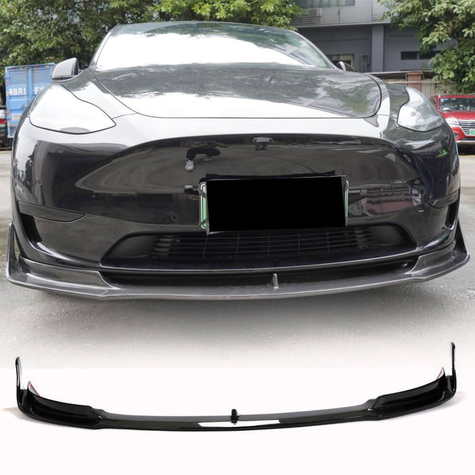 Tesla Model Y 2019-2022 Front Bumper Lip Carbon Fiber-Ahacarbon