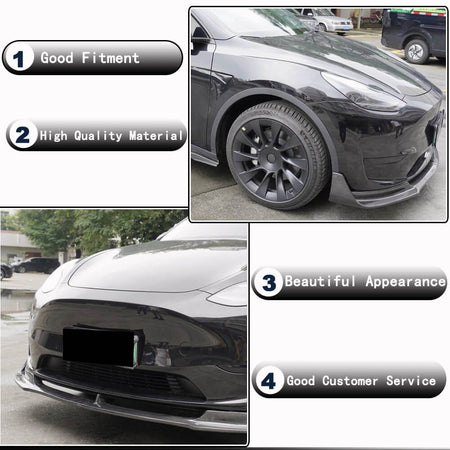 Tesla Model Y 2019-2022 Front Bumper Lip Carbon Fiber-Ahacarbon