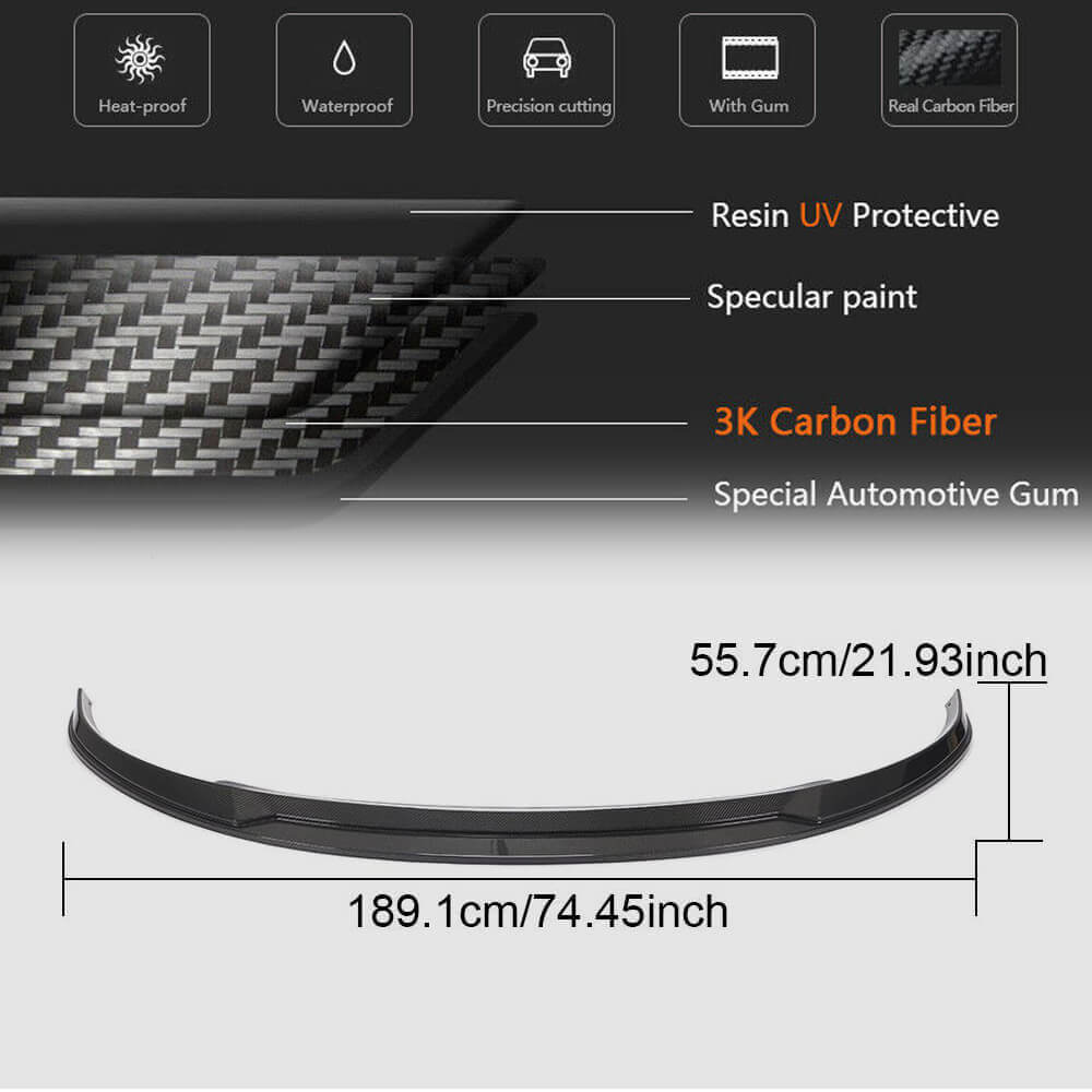 Tesla Model Y Sport Utility 2019-2024 Front Bumper Lip Carbon Fiber-Ahacarbon