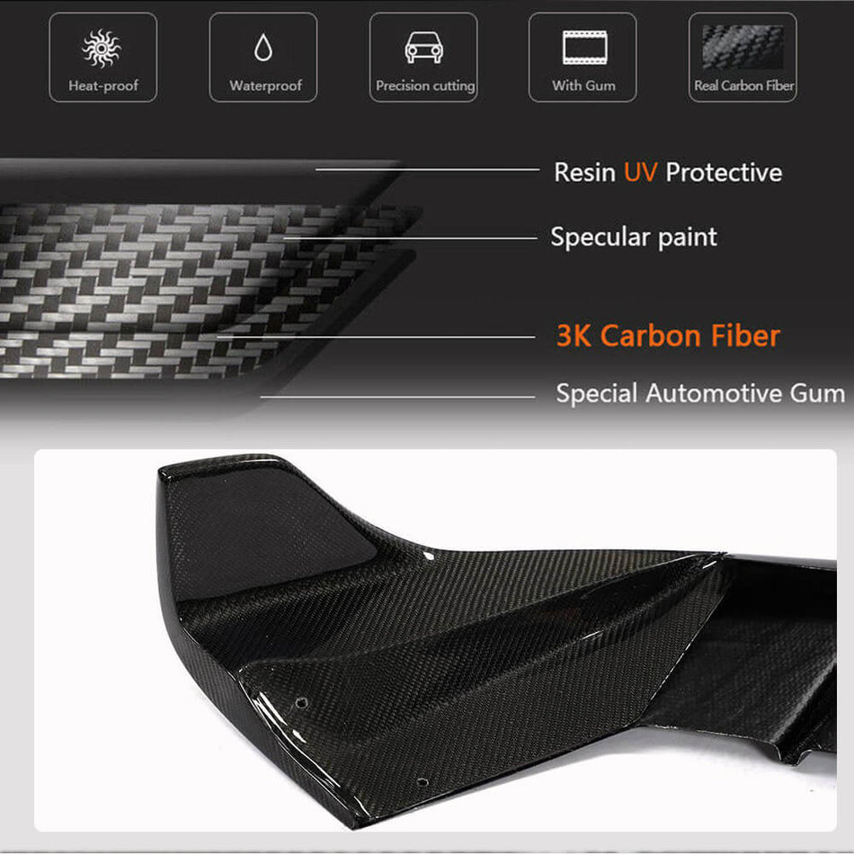 Tesla Model Y 2019+ Rear Bumper Diffuser Carbon Fiber-Ahacarbon
