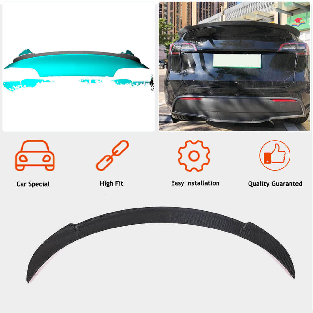 Tesla Model Y 2020UP Rear Trunk Spoiler Carbon Fiber-Ahacarbon