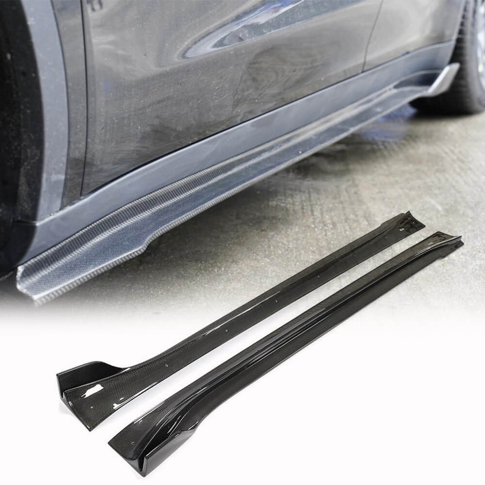 Tesla Model Y 2019+ Side Skirts Carbon Fiber-Ahacarbon