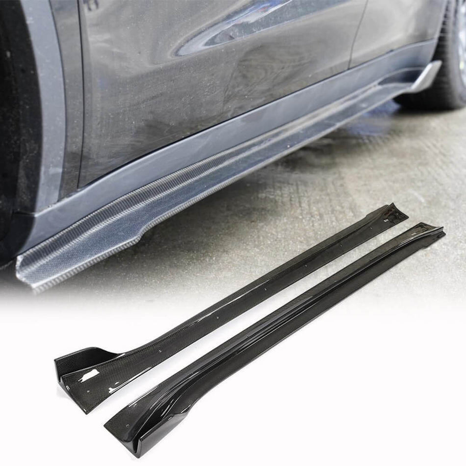 Tesla Model Y 2019+ Side Skirts Carbon Fiber-Ahacarbon