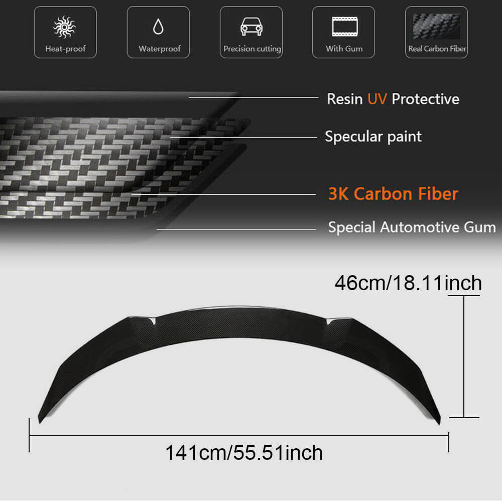 Tesla Model Y 2020UP Rear Trunk Spoiler Dry Carbon Fiber-Ahacarbon