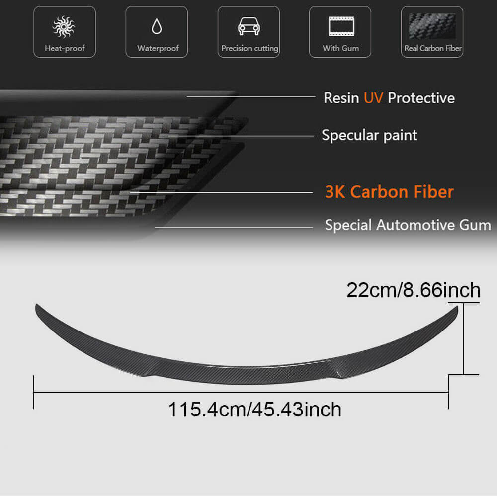 Tesla Model Y 2020UP Rear Trunk Spoiler Dry Carbon Fiber-Ahacarbon