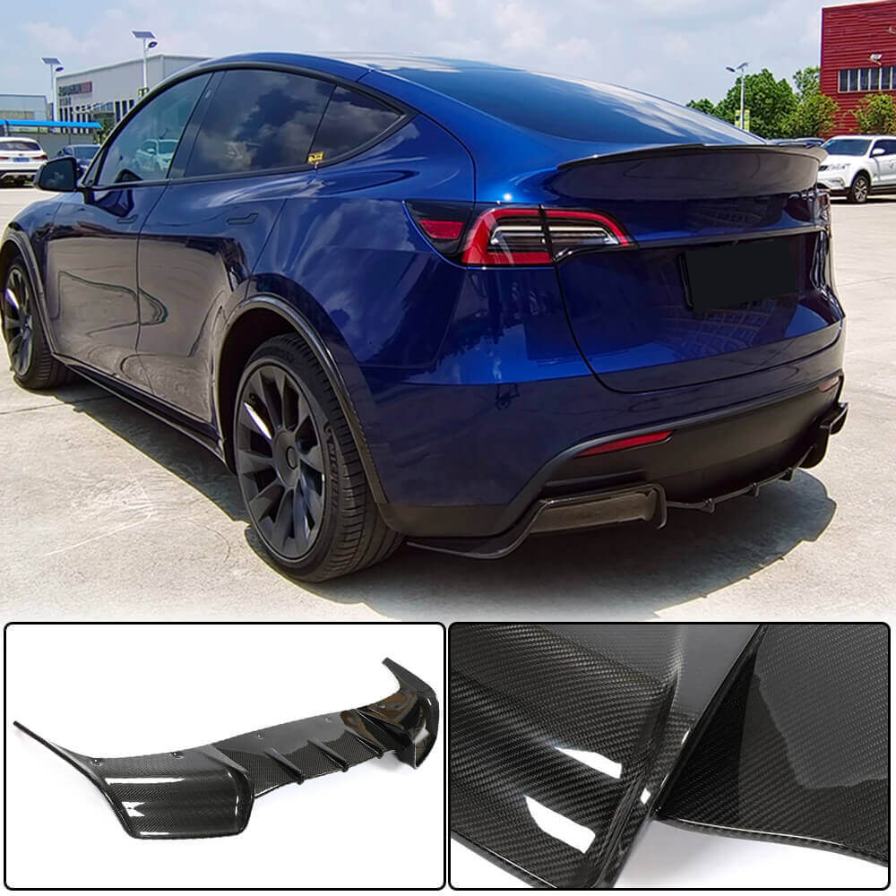 Tesla Model Y 2019-2021 Rear Bumper Diffuser Dry Carbon Fiber-Ahacarbon