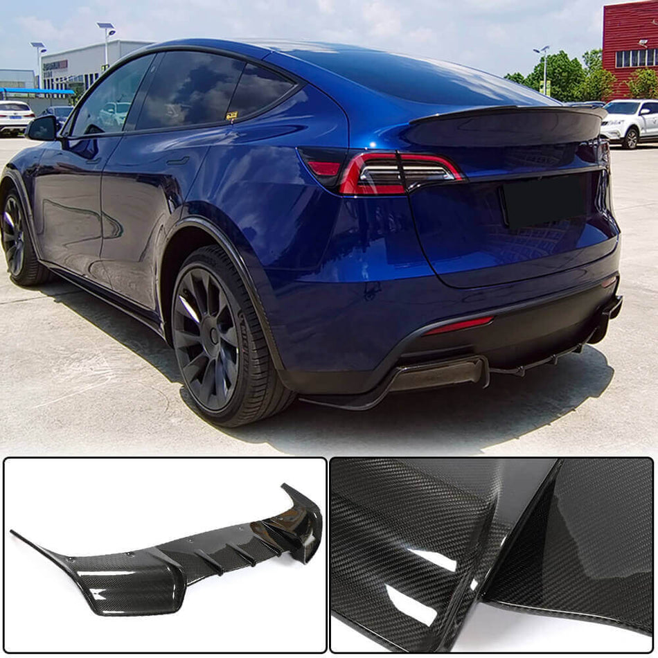 Tesla Model Y 2019-2021 Rear Bumper Diffuser Dry Carbon Fiber-Ahacarbon