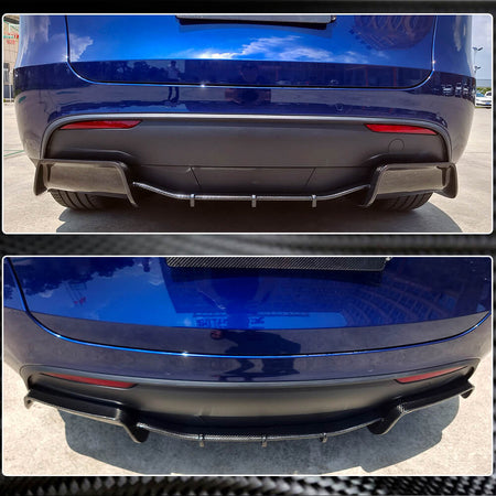 Tesla Model Y 2019-2021 Rear Bumper Diffuser Dry Carbon Fiber-Ahacarbon