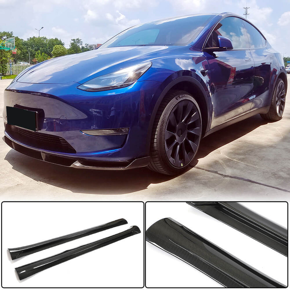 Tesla Model Y Sport Utility 2020+ Side Skirts Carbon Fiber-Ahacarbon