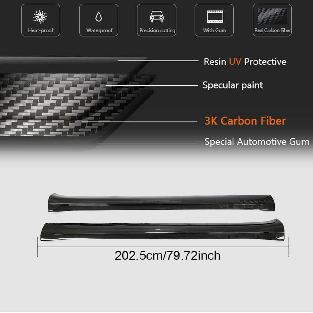 Tesla Model Y Sport Utility 2020+ Side Skirts Carbon Fiber-Ahacarbon