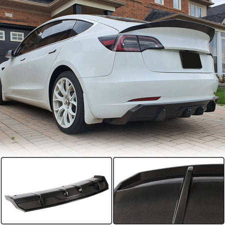 Tesla Model 3 2016-2022 Rear Bumper Diffuser Carbon Fiber-Ahacarbon