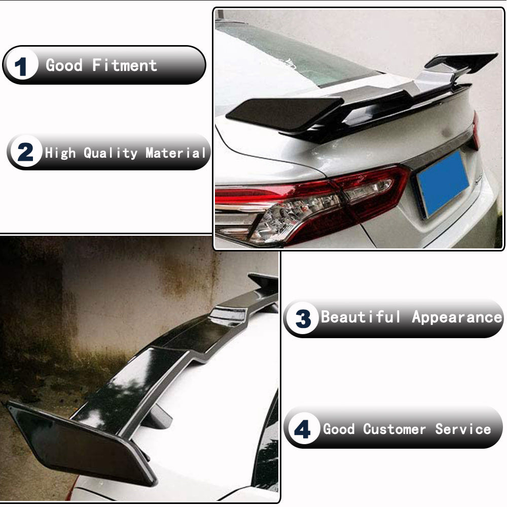 Toyota 8th Gen Camry LE SE XLE XSE 2018-2022 & for Honda Accord 10th Gen Rear Trunk Spoiler Glossy Black-Ahacarbon